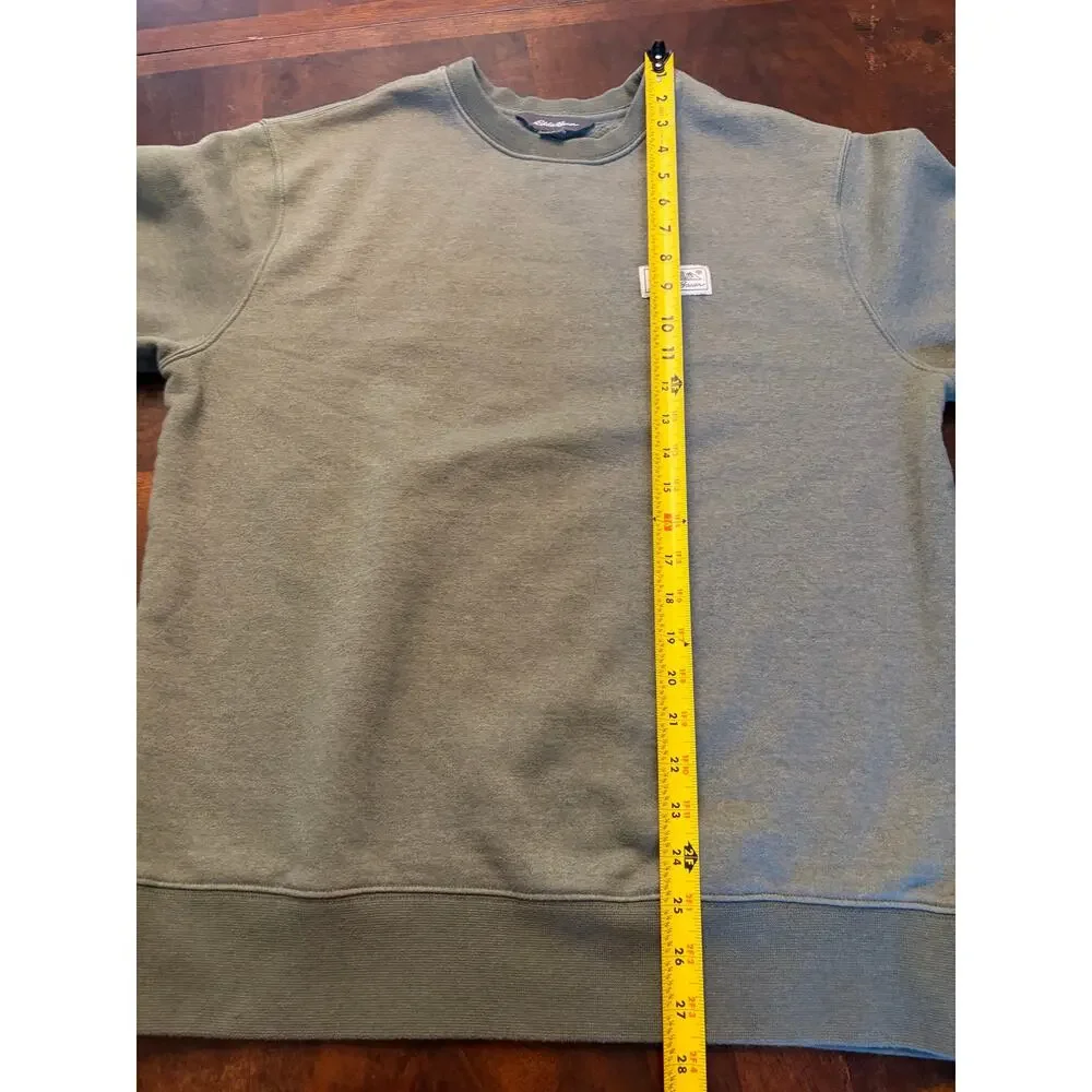 Eddie Bauer Green Crewneck Pullover Sweatshirt Mens M Fleece Preowned - Picture 8 of 9